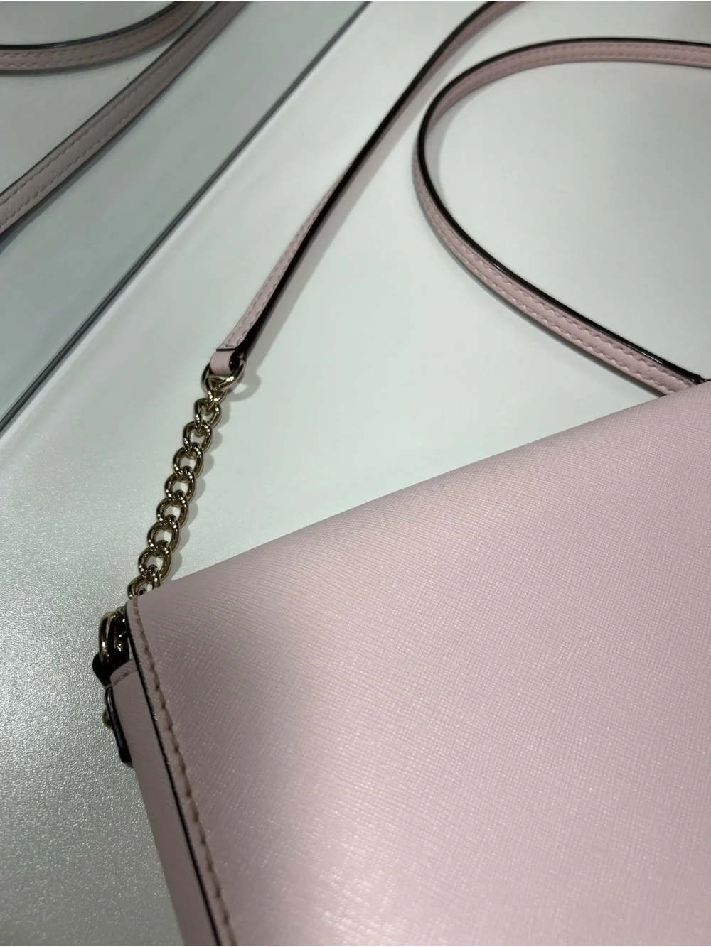 Kate Spade Charlotte Street Alek Flap Crossbody Blush Pink Leather